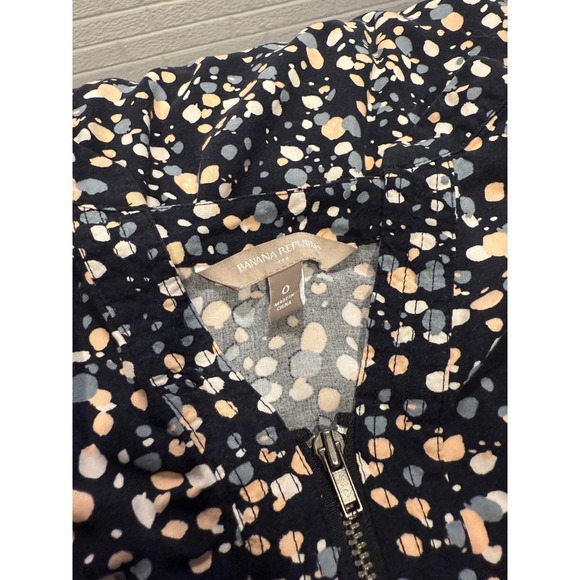 Banana Republic Dress Size 0 Sleeveless Zip Front Abstract Print - Picture 3 of 3